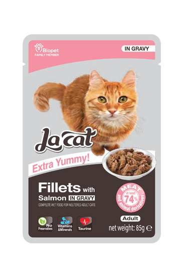 Lacat Fillets with Salmon in Gravy for Neutered Cats